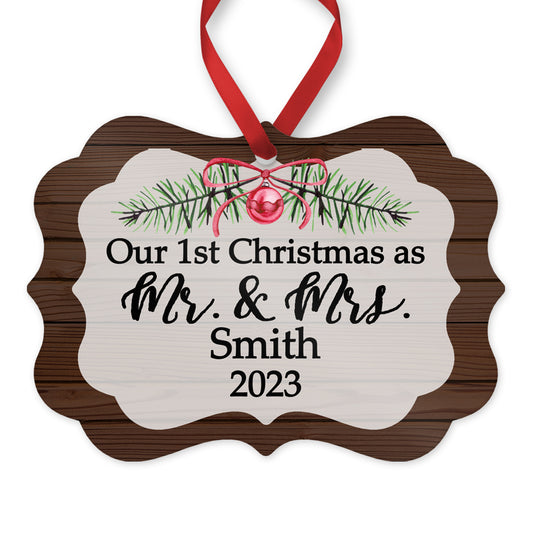 our 1st Christmas as Mr & Mrs personalized ornament 2023