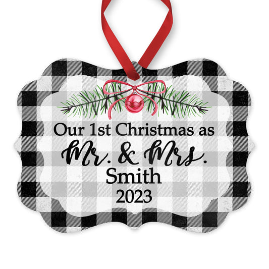 Personalized Our 1st Christmas as Mr. and Mrs Ornament