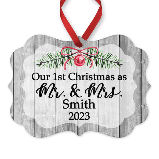 our 1st Christmas as Mr & Mrs personalized Christmas ornament 2023
