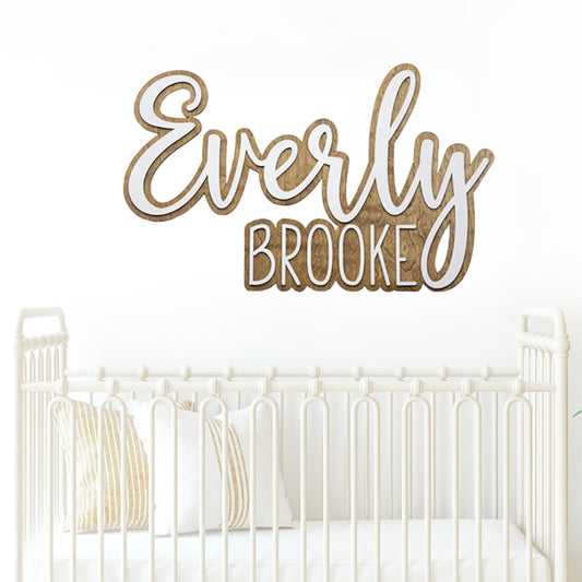 Everly Brooke Custom Nursery Name Sign Outline