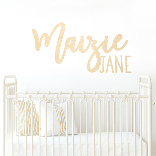 Maizie Jane Custom Nursery Name Sign