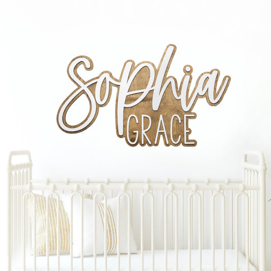 Sophia Grace Custom Nursery Name Outline Sign