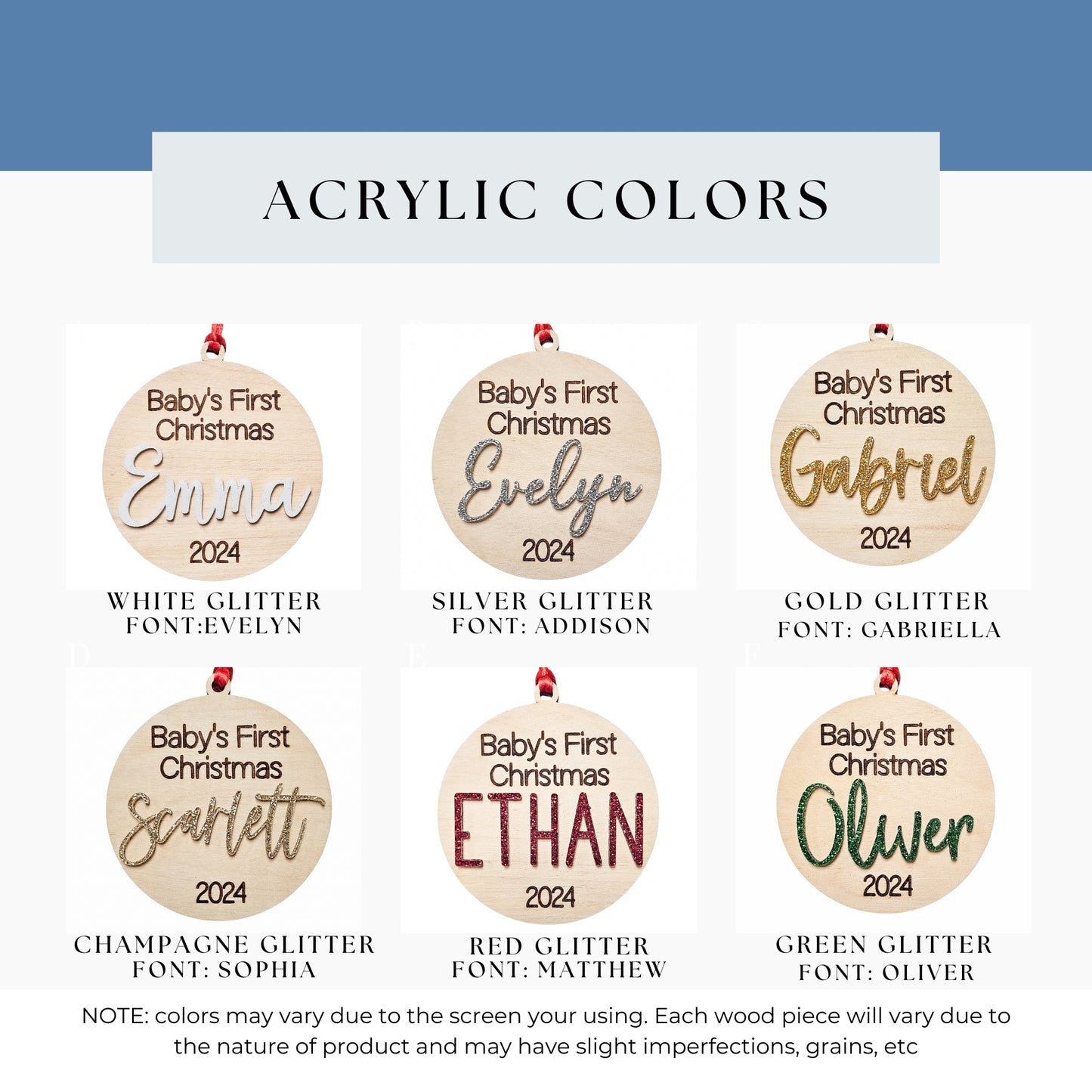 Personalized Baby's 1st Christmas Ornament 2024, Lucas