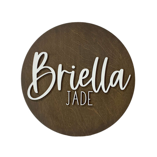 Briella Jade Nursery Round Name Sign