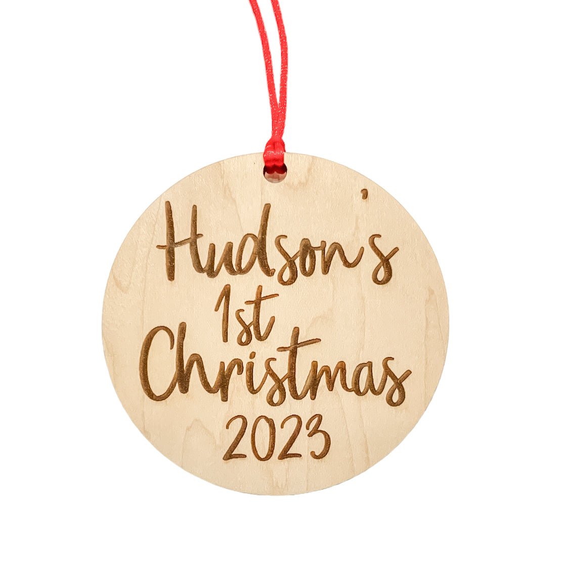 Wooden Personalized Baby's First Christmas Ornament 2023