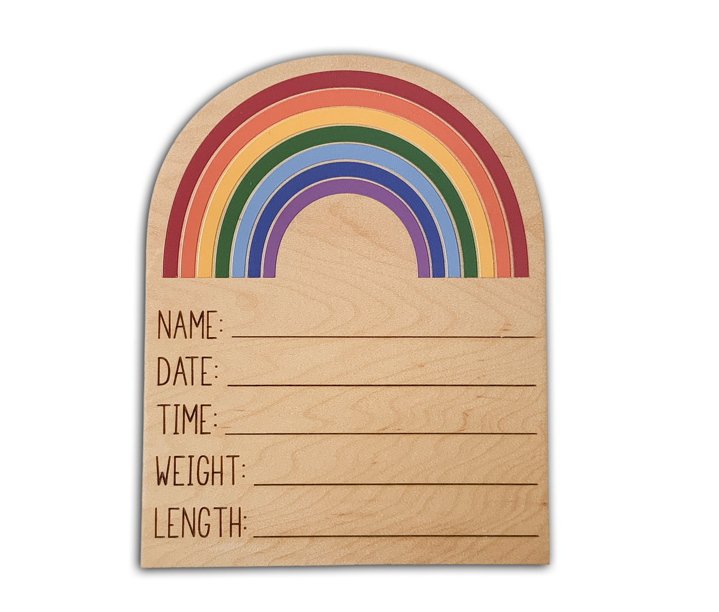 Rainbow Baby Birth Announcement Sign