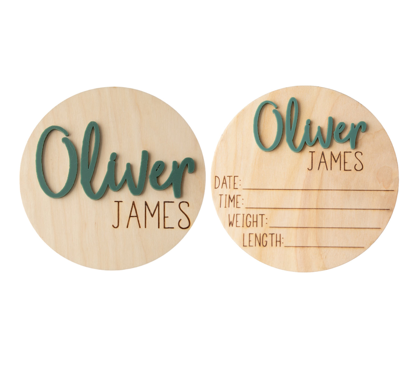 Oliver James Personalized Wooden Baby Announcement