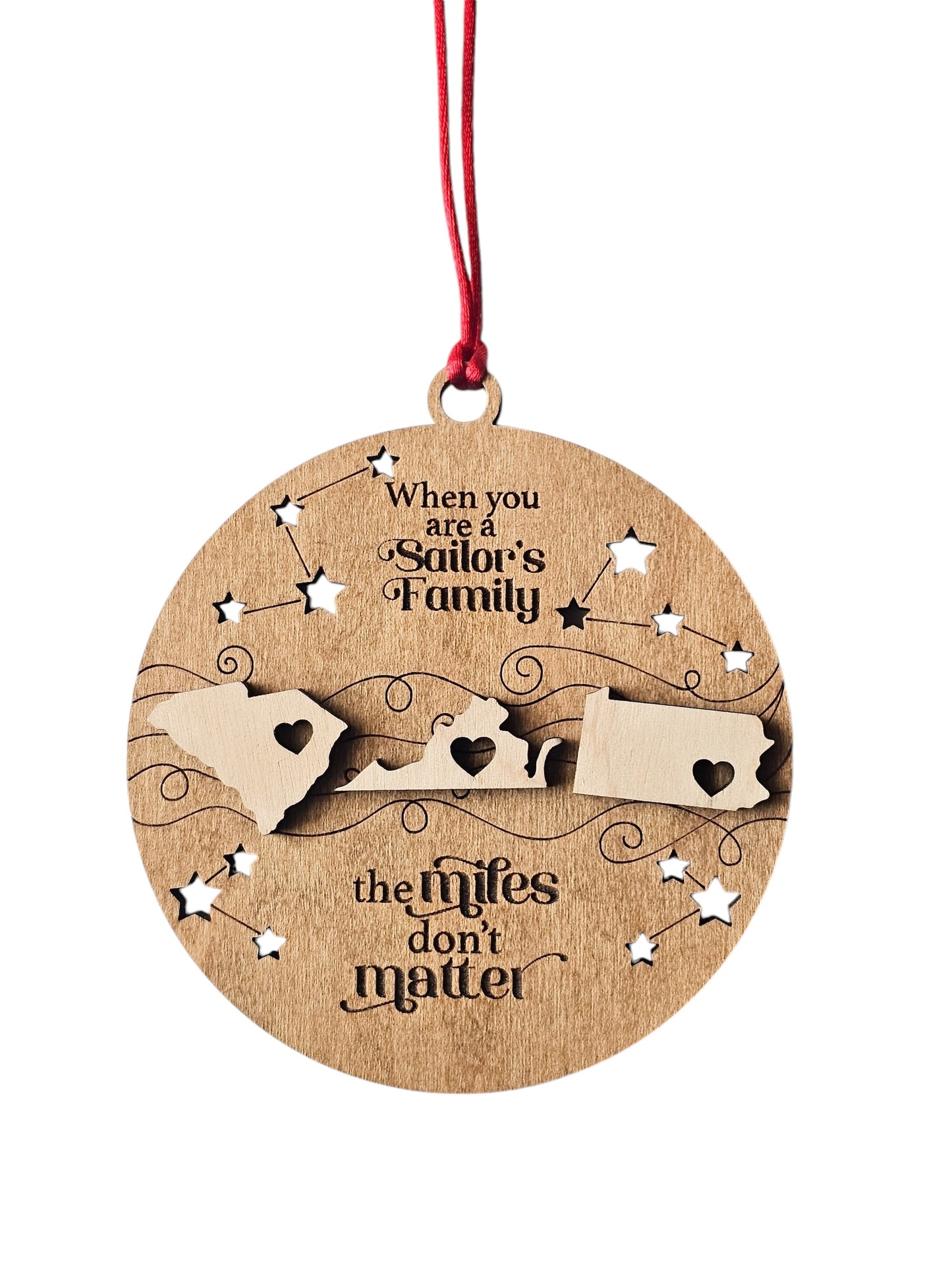 Sailors Family The Miles Dont Matter Christmas Ornament
