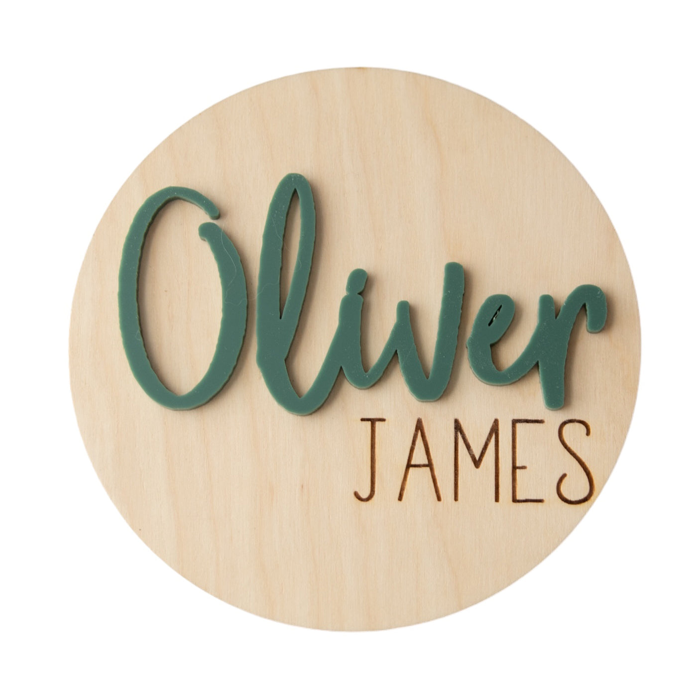 Oliver James Personalized Wooden Baby Announcement