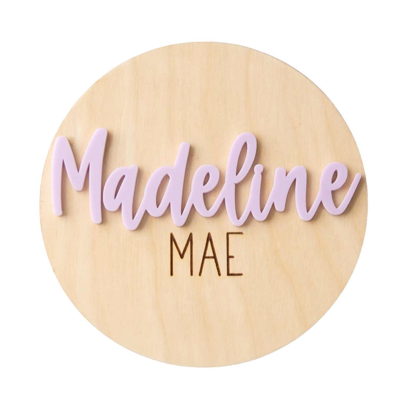 Madeline Mae Personalized Wooden Baby Announcement, Engraved Birth Stat Keepsake