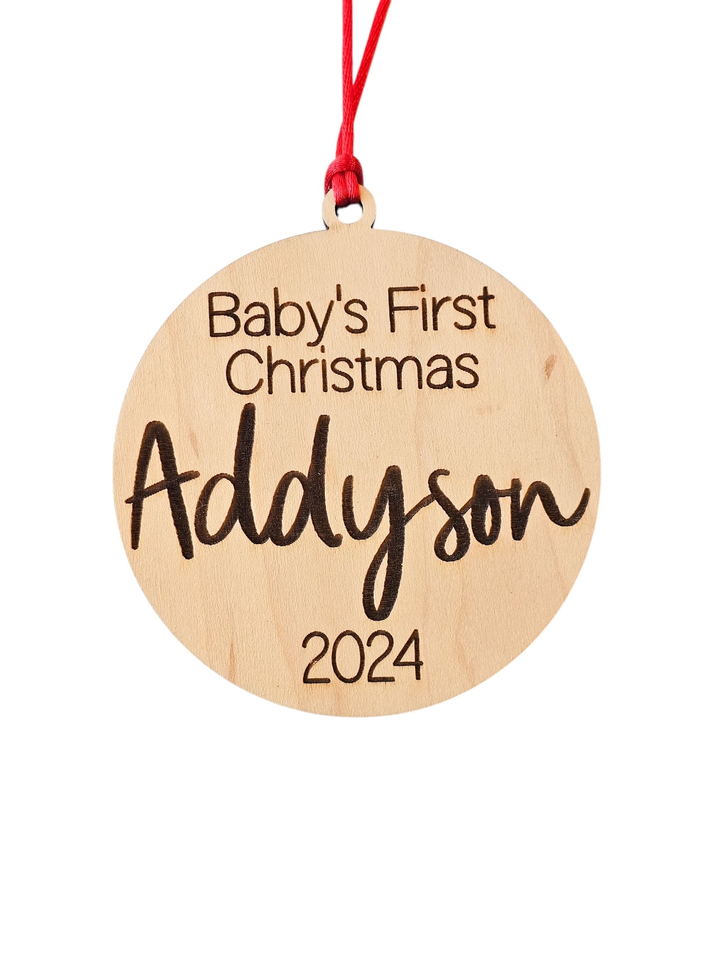 Baby's First Christmas Ornament Personalized 2024 Engraved