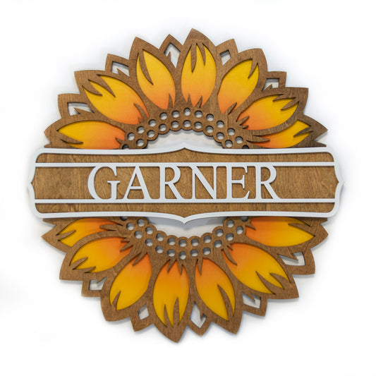 Personalized Sunflower Wooden Sign