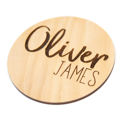 Oliver James Double Sided Personalized Baby Birth Announcement Sign for Hospital