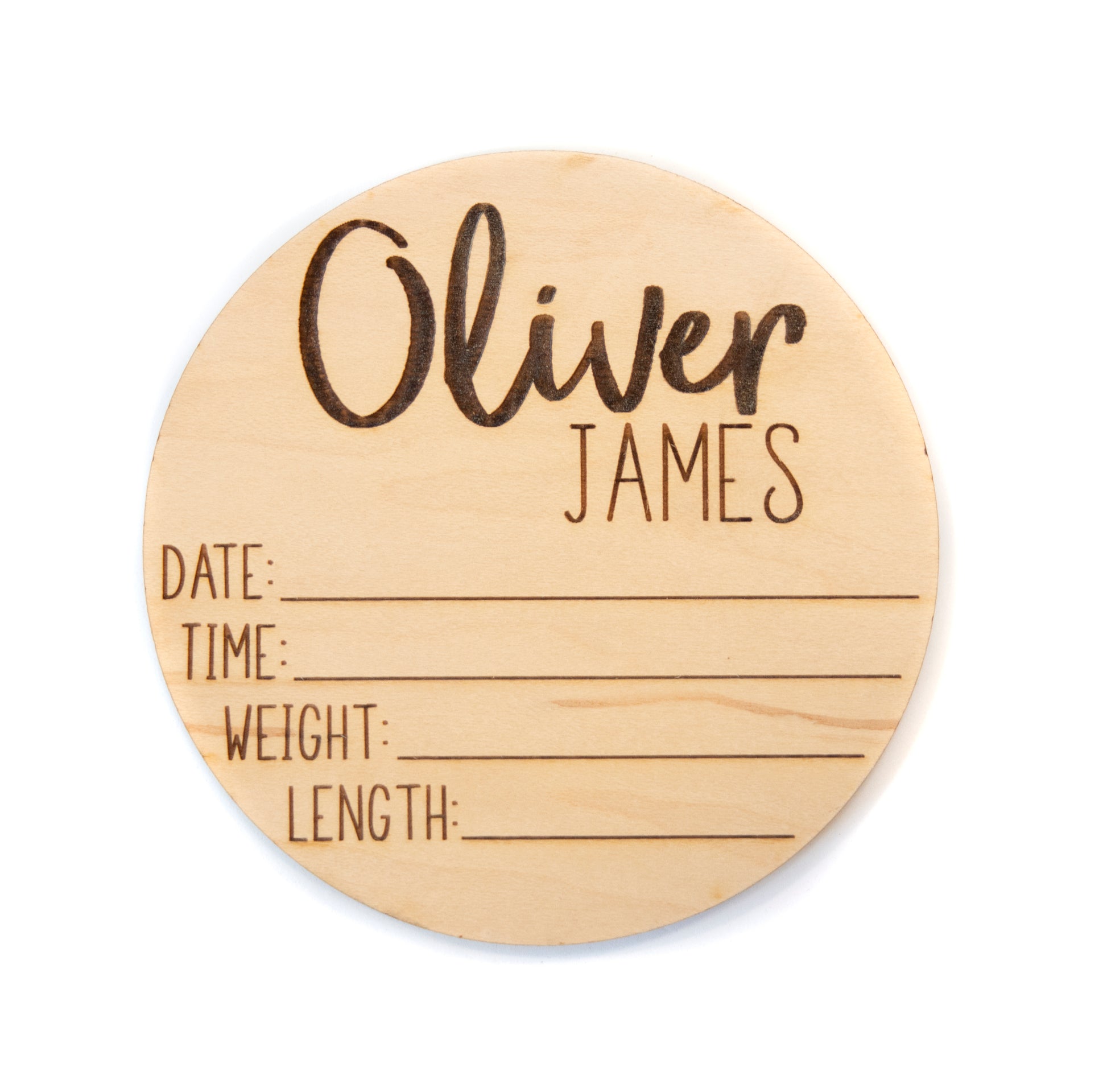 Oliver James Double Sided Personalized Baby Birth Announcement Sign for Hospital