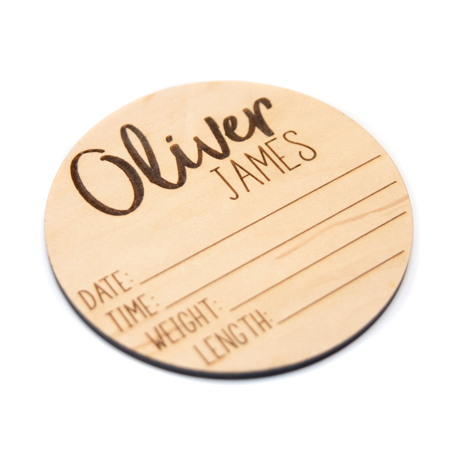 Oliver James Double Sided Personalized Baby Birth Announcement Sign for Hospital