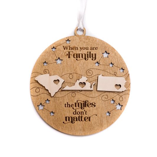The Miles Dont Matter ornaments - Togetherness ornament - Long Distance - Personalized Family Ornaments