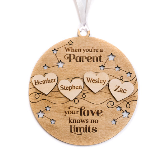 Your Love knows no Limits ornaments - Togetherness ornament - Long Distance - Personalized Family Ornaments