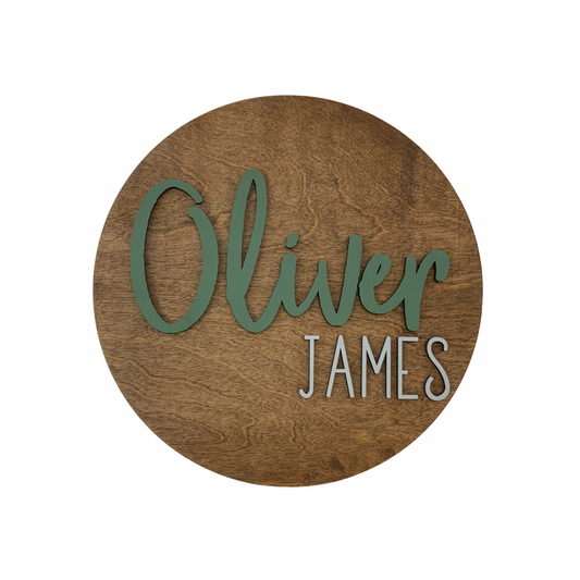 Oliver James Nursery Round Name Sign