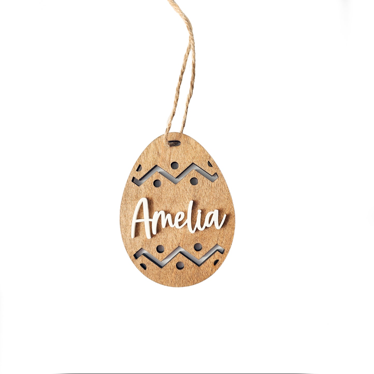 Personalized Easter Basket Name Tags, Birch Wood Bunny Shapes