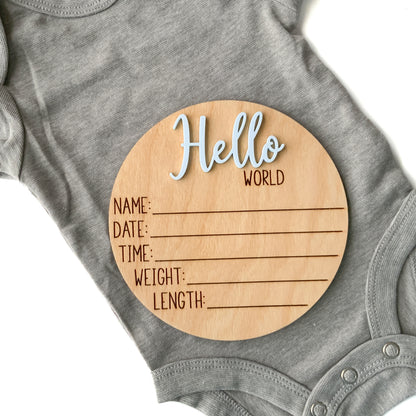 Hello World Baby Birth Announcement - Collection 1