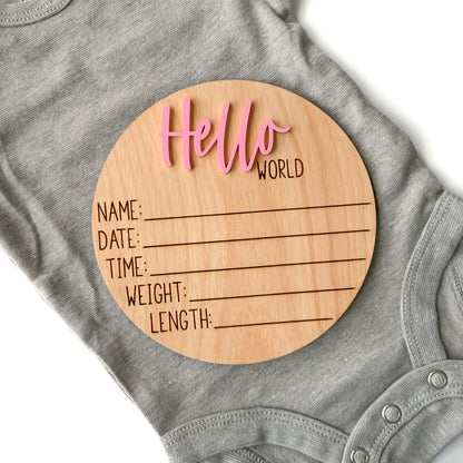 Hello World Baby Birth Announcement - Collection 2