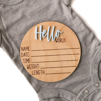 Hello World Baby Birth Announcement - Collection 2