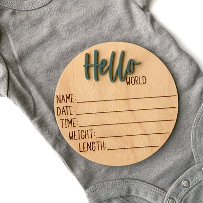 Hello World Baby Birth Announcement - Collection 2