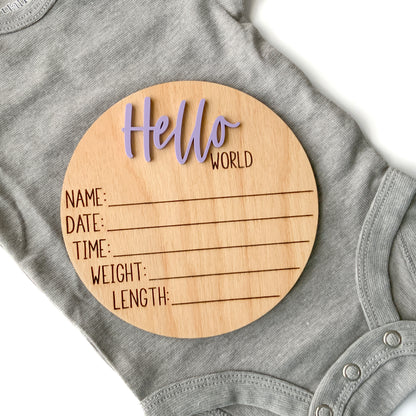 Hello World Baby Birth Announcement - Collection 2