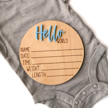 Hello World Baby Birth Announcement - Collection 2
