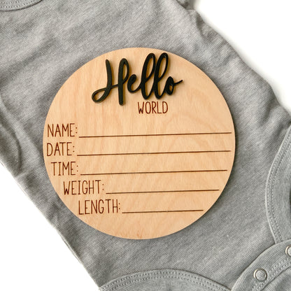 Hello World Baby Birth Announcement - Collection 3