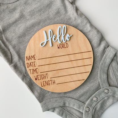 Hello World Baby Birth Announcement - Collection 3