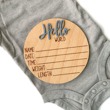 Hello World Baby Birth Announcement - Collection 3