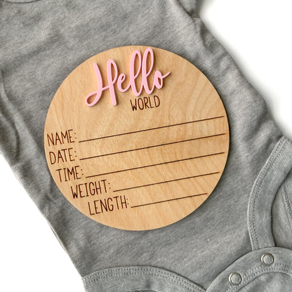 Hello World Baby Birth Announcement - Collection 3