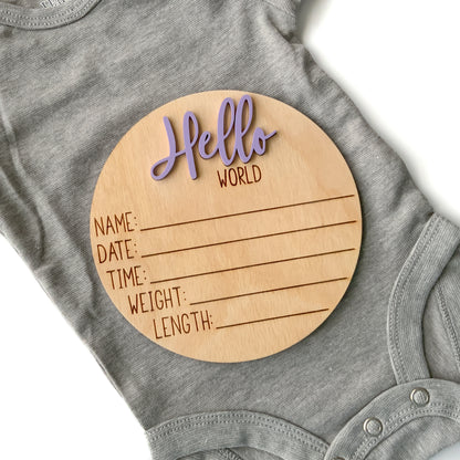 Hello World Baby Birth Announcement - Collection 3