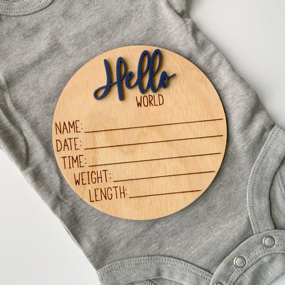 Hello World Baby Birth Announcement - Collection 3