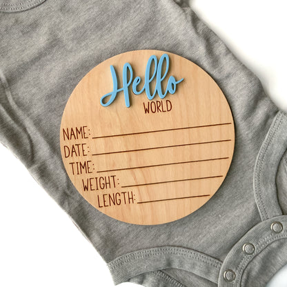 Hello World Baby Birth Announcement - Collection 3