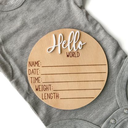 Hello World Baby Birth Announcement - Collection 3