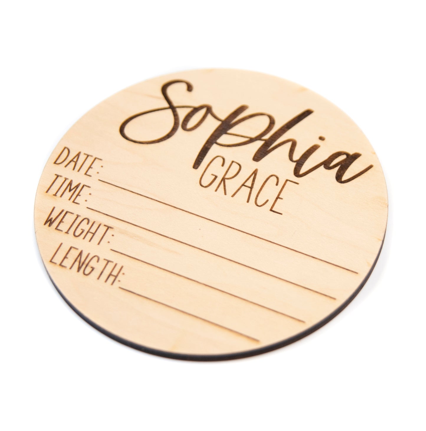 Sophia Grace Double Sided Birth Announcement