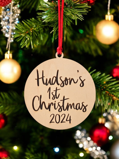 Personalized Baby's First Christmas Ornament Engraved
