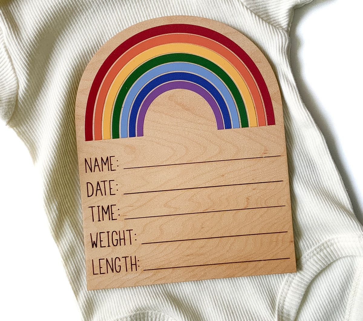 Rainbow Baby Birth Announcement Sign