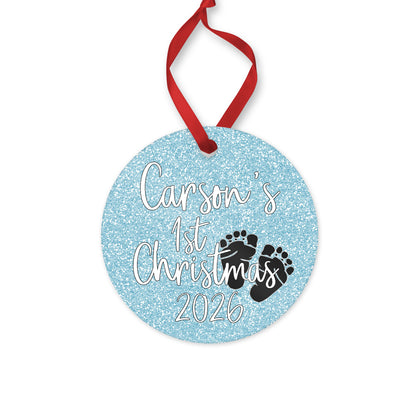 Personalized Baby's 1st Christmas ornament 2026 for baby boy