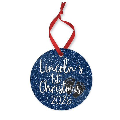 Personalized Baby's 1st Christmas ornament 2026 for baby boy