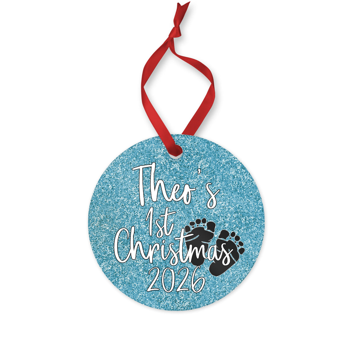 Personalized Baby's 1st Christmas ornament 2026 for baby boy