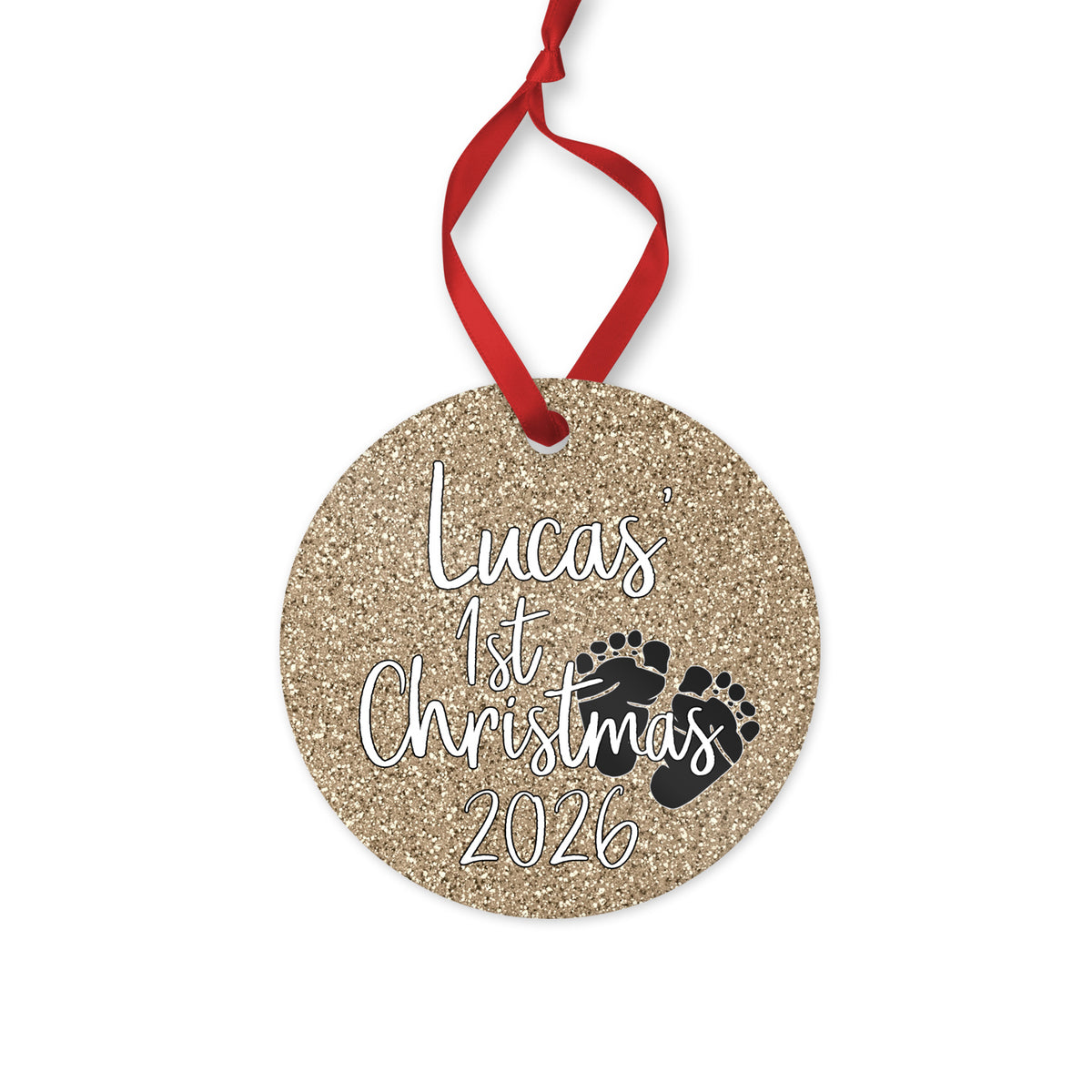 Personalized Baby's 1st Christmas ornament 2026 for baby boy