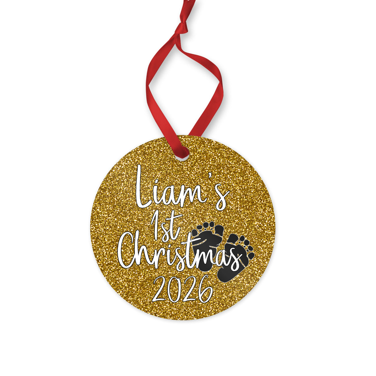 Personalized Baby's 1st Christmas ornament 2026 for baby boy