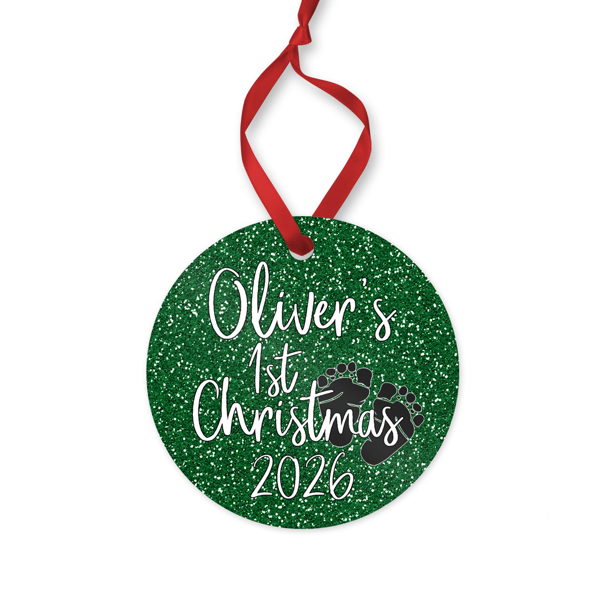 Personalized Baby's 1st Christmas ornament 2026 for baby boy