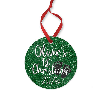 Personalized Baby's 1st Christmas ornament 2026 for baby boy