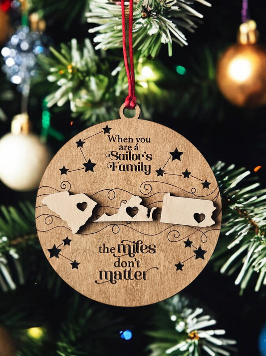 Sailors Family The Miles Dont Matter Christmas Ornament