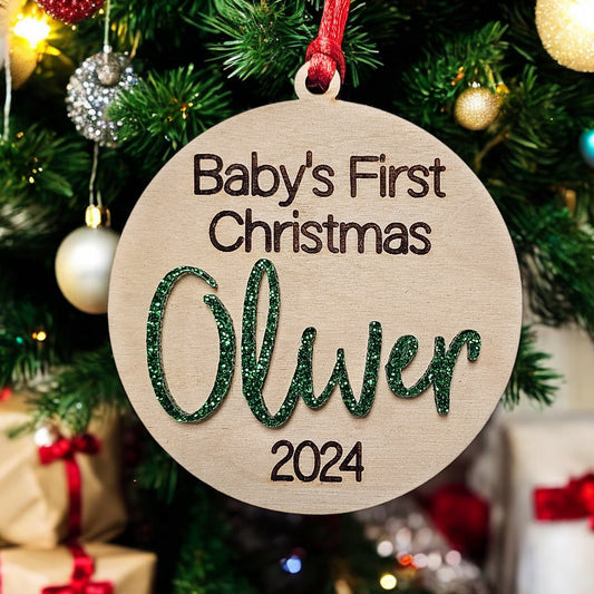 Personalized Baby's 1st Christmas Ornament 2024, Oliver
