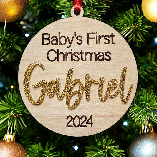 Personalized Baby's 1st Christmas Ornament 2024, Gabriel